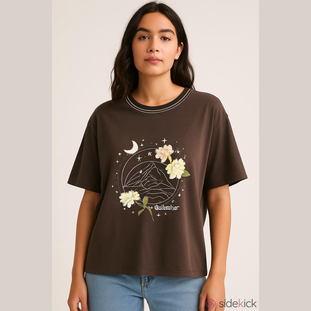 QUICKSILVER - Oversized Cropped T-shirt, women's med